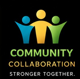 Community Collaboration three figures logo